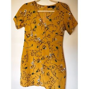 Gold Floral Dress